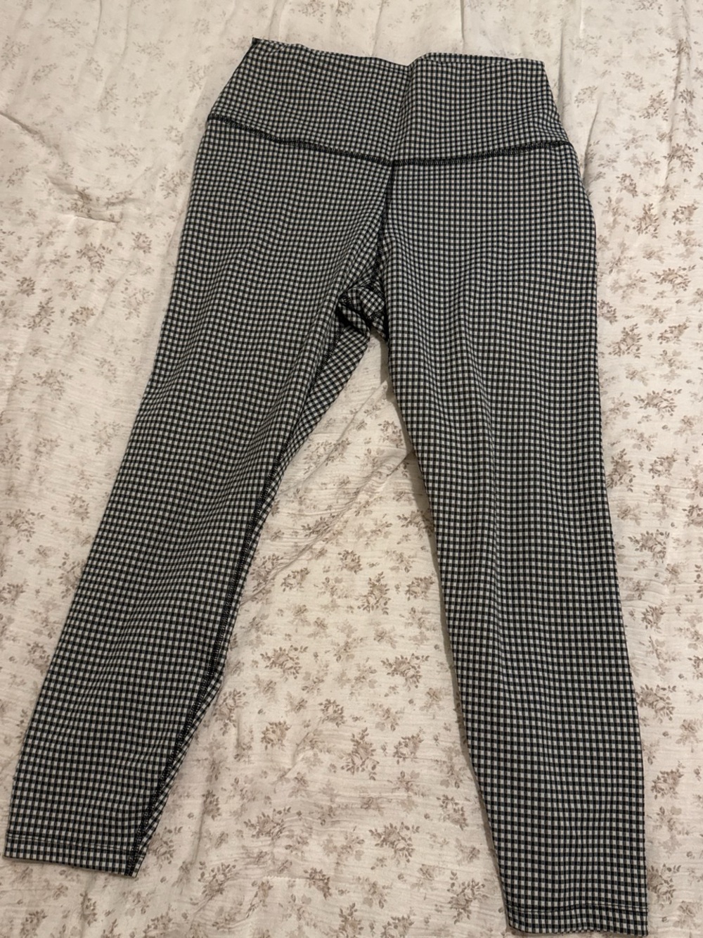 Nike Black & White Gingham High-Waist Leggings